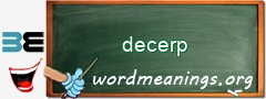 WordMeaning blackboard for decerp